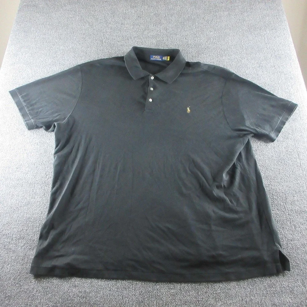 Polo Ralph Lauren Polo Shirt Mens 3XB Black Short Sleeve Cotton Pony Logo Casual